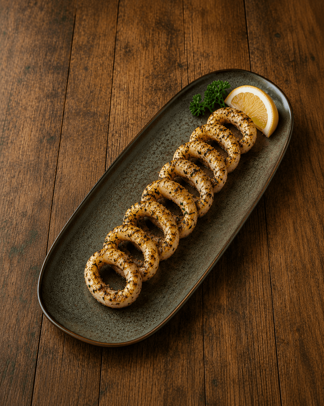 Grilled calamari with lemon